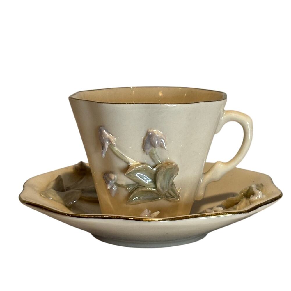 VTG Claire Lerner Studio Original Bluebells Espresso Demitasse Teacup Saucer*